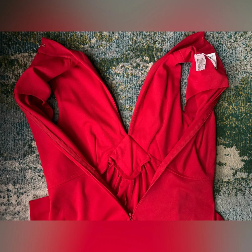 Vintage 60/70s Andrea Gayle red sleeveless gathered maxi dress, size medium - Picture 12 of 16